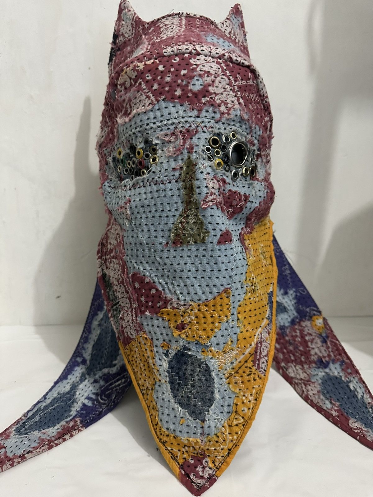 Handmade Custom Made Distressed Paisley patchwork 2 way Mask/hats Size ONE SIZE - 2 Thumbnail