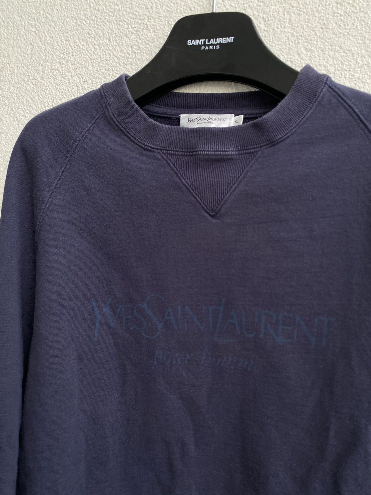 Yves Saint Laurent Big Logo YSL Sweatshirt Navy YSL Sweater Purple YSL Crewneck Size US XL / EU 56 / 4 - 11 Thumbnail