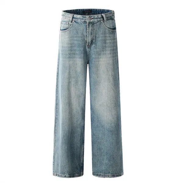 VIBE Men's loose punk split gradient distressed washed jeans Size US 32 / EU 48 - 1 Thumbnail