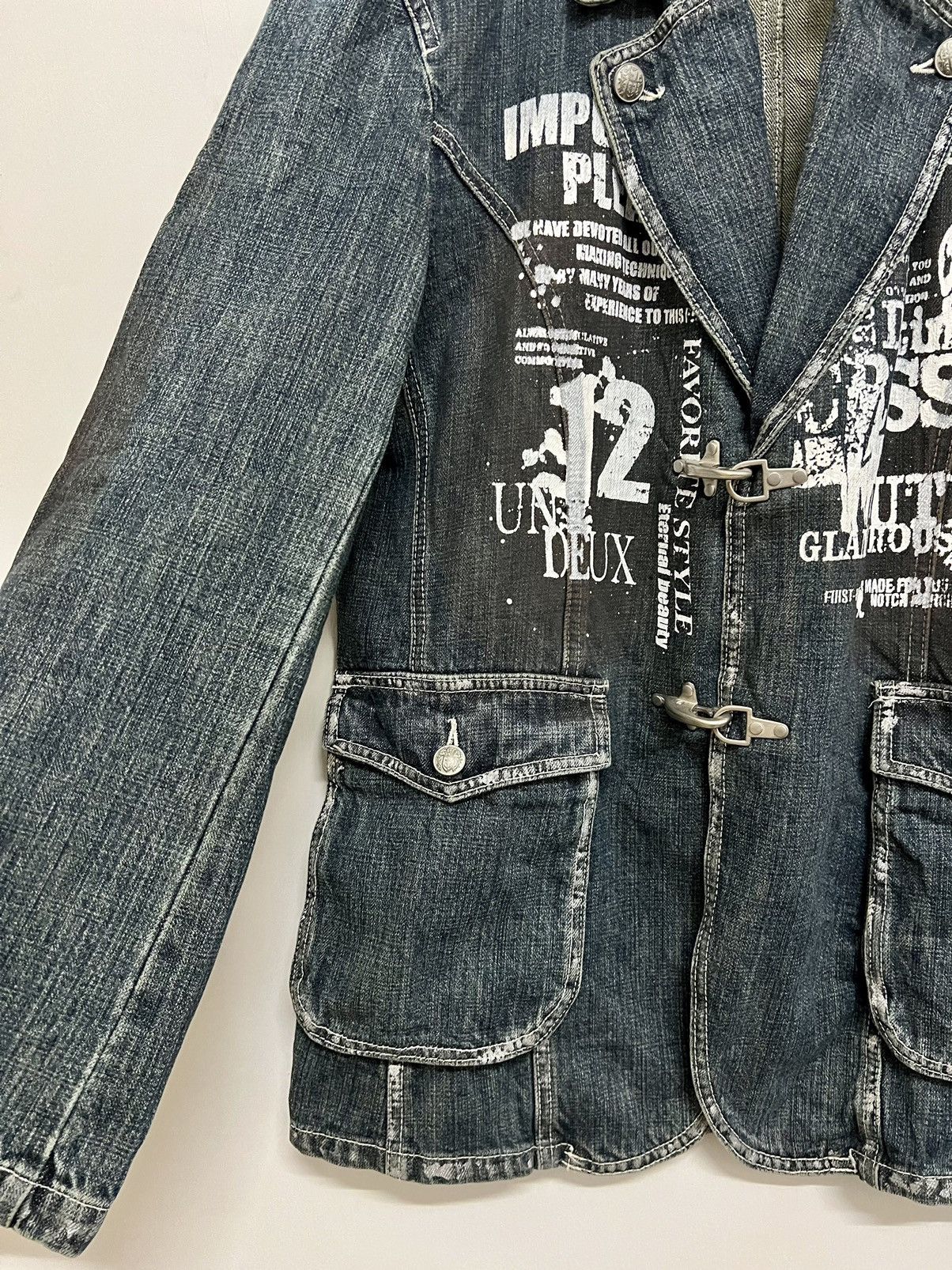 14th Addiction × If Six Was Nine × Japanese Brand Vintage Impulse Pleasure Funny Devil Skull Denim Jacket Size US M / EU 48-50 / 2 - 7 Thumbnail