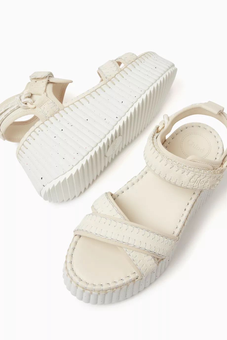 Chloe oc11z0525 Nama Wedge Sandals in Ivory Size US 7 / IT 37 - 4 Thumbnail