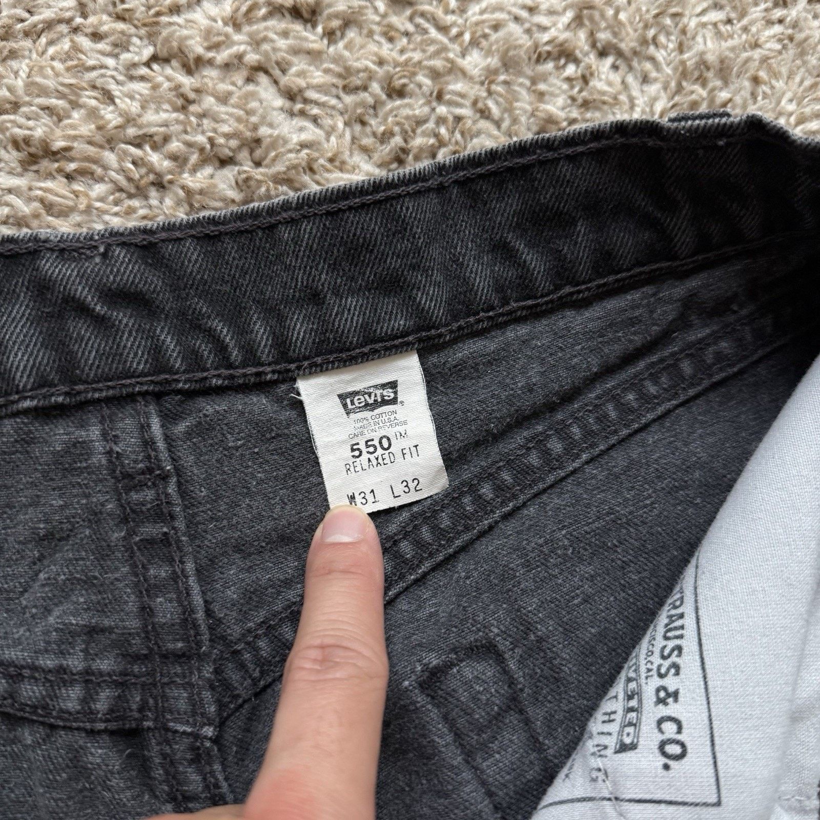 Levi's × Vintage Vintage Levi’s Made In USA 550 Relaxed Fit Black Denim Jeans Size US 28 / EU 44 - 4 Thumbnail
