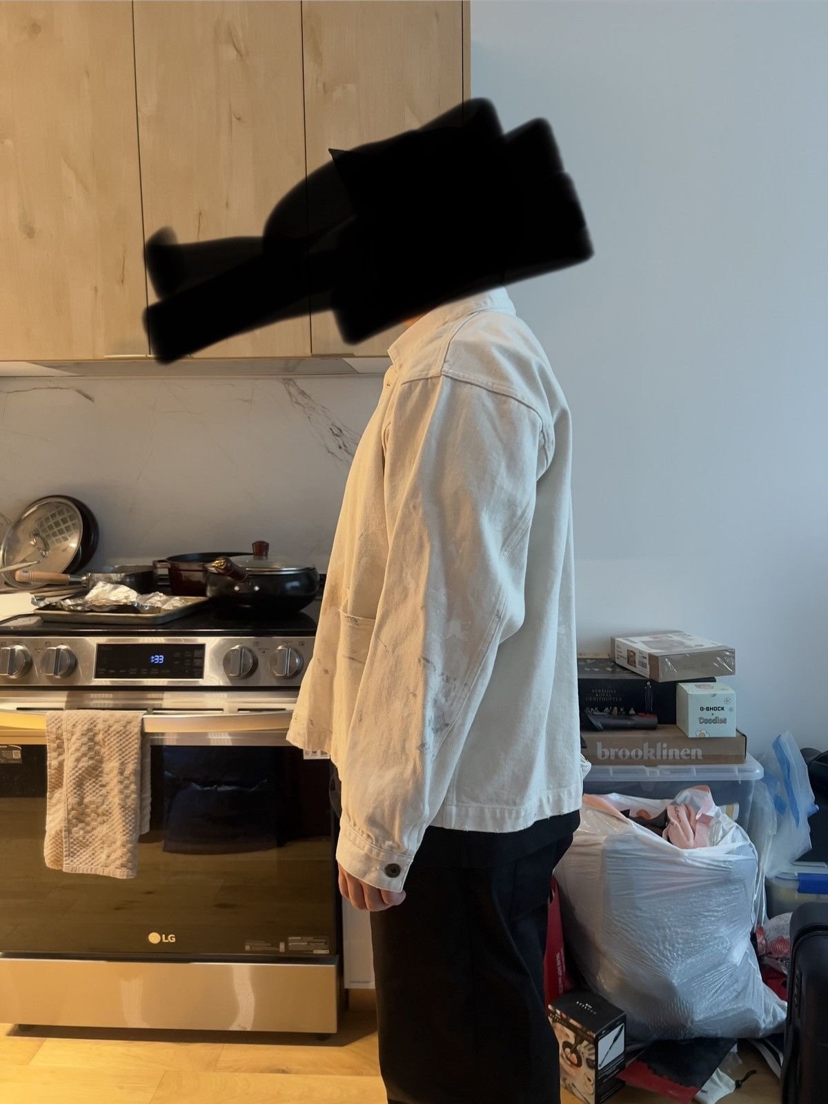 Taiga Takahashi Taiga Takahashi LOT.303 COVERALL JACKET IVORY PAINT Size US L / EU 52-54 / 3 - 9 Thumbnail
