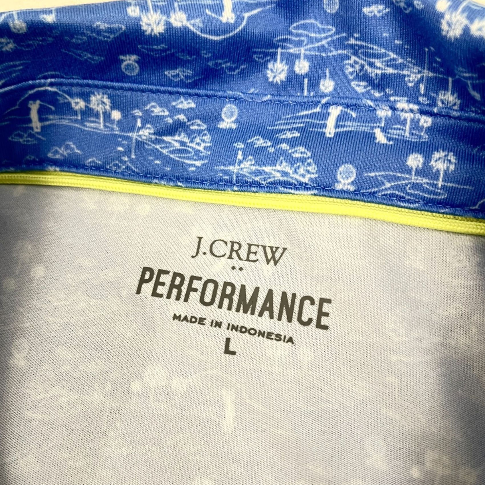 J.Crew VINTAGE None J.CREW Polo Shirt Mens Large Blue AOP All Over Golf Performance Stretch Preppy Shirt Mens Regular Blue 12? Size US L / EU 52-54 / 3 - 3 Thumbnail