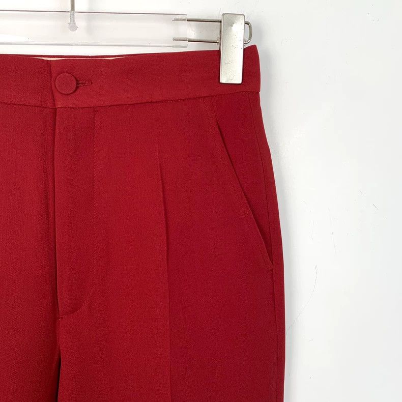 Gucci Gucci Red mulberry silk casual suit trousers 2502-Nextarro Size 36R - 3 Thumbnail