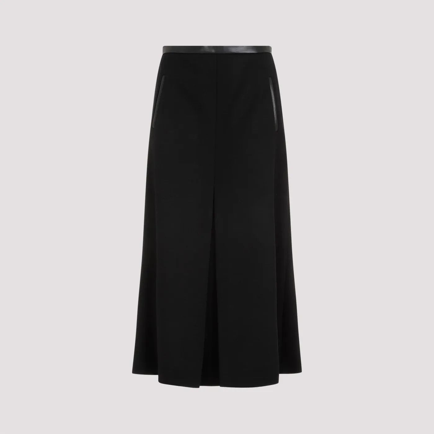 Saint Laurent Paris o1s1wg111024 Midi Skirt in Wool Jersey in Black Size 26" / US 2 / IT 38 - 1 Thumbnail