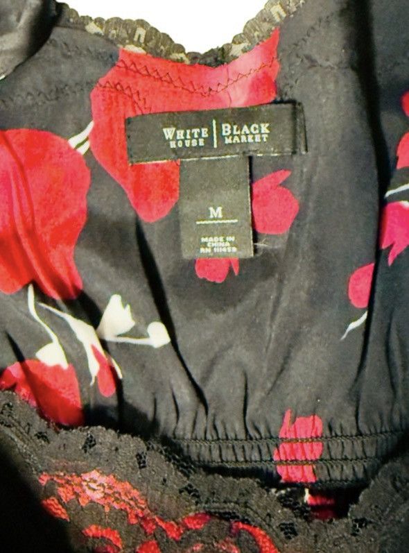 White House Black Market White House Black Market Silk & Lace Camisole Black & Pink Size M / US 6-8 / IT 42-44 - 3 Thumbnail