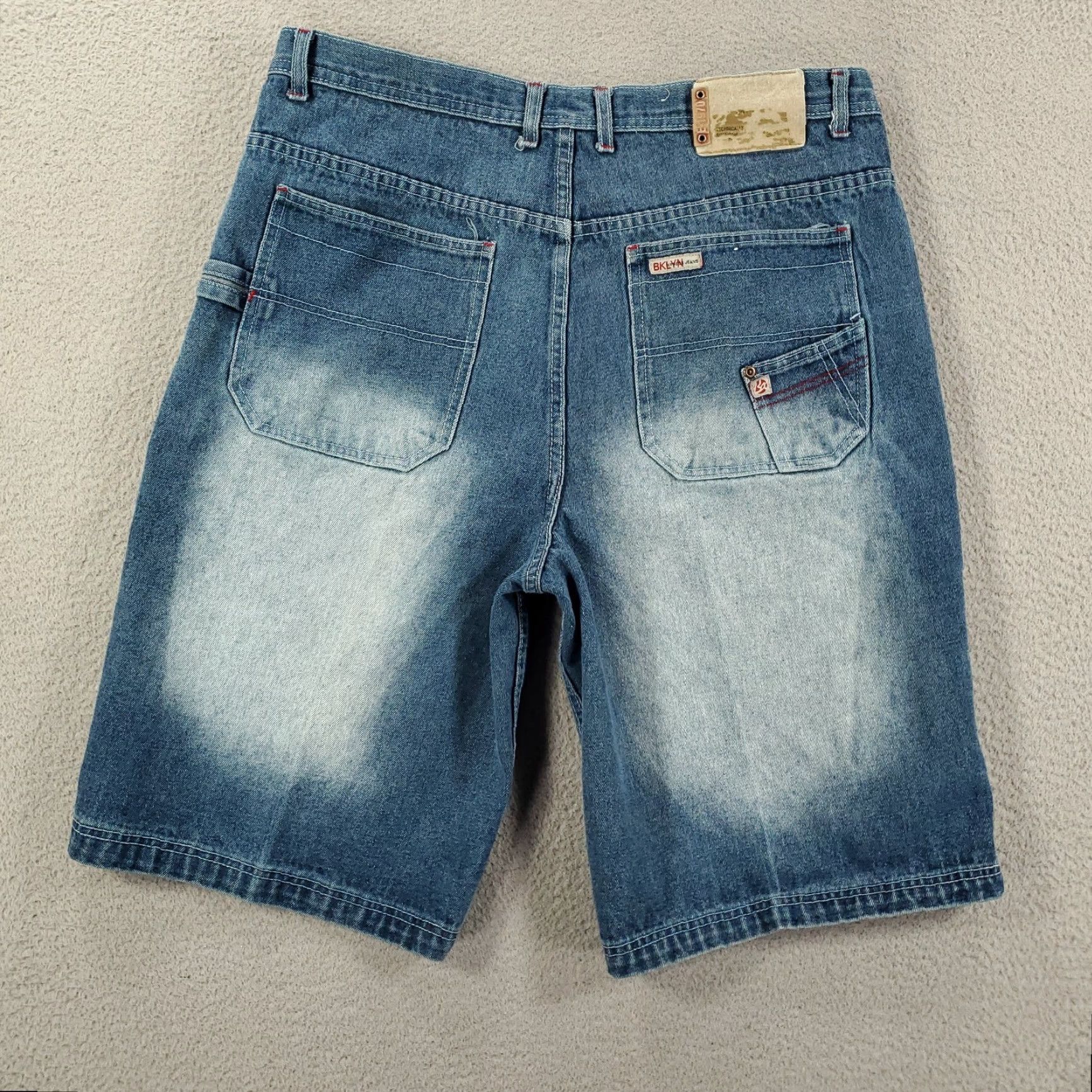 Denime Mens Denim Short 36 Jorts Hip Hop Grunge Relaxed Fit 36x13 Blue Denim Casual 90s Mens Bermuda Shorts Regular 5-Pocket Size US 36 / EU 52 - 7 Thumbnail