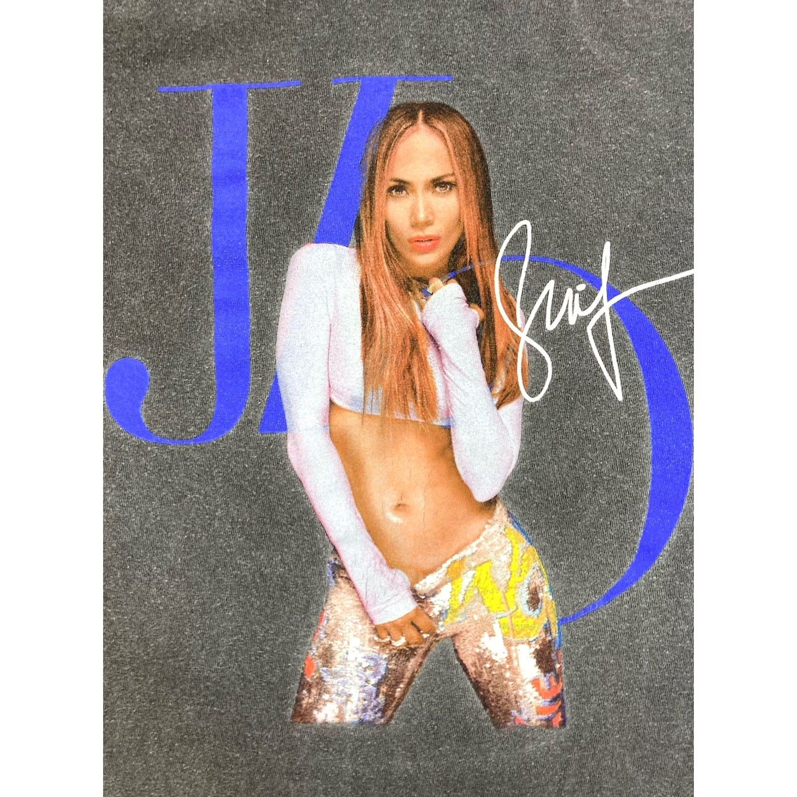 Vintage VINTAGE Jennifer Lopez JLO Graphic T-shirt Women Medium Gray Short Sleeve Music Size M / US 6-8 / IT 42-44 - 2 Thumbnail