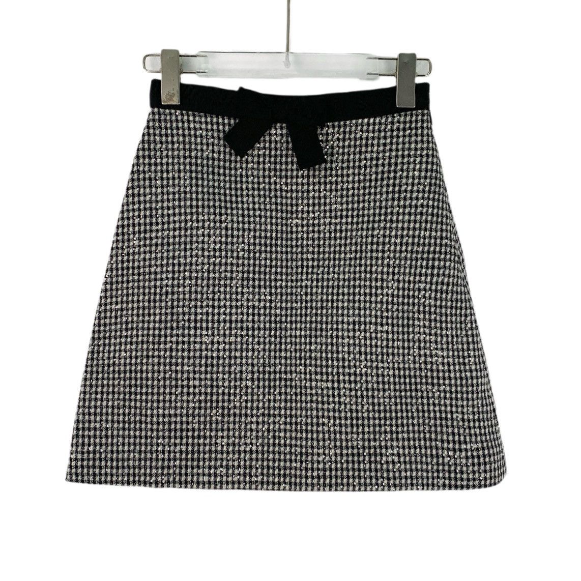 Miu Miu Black Bow Wool Casual Woven Sequin Halter Dress