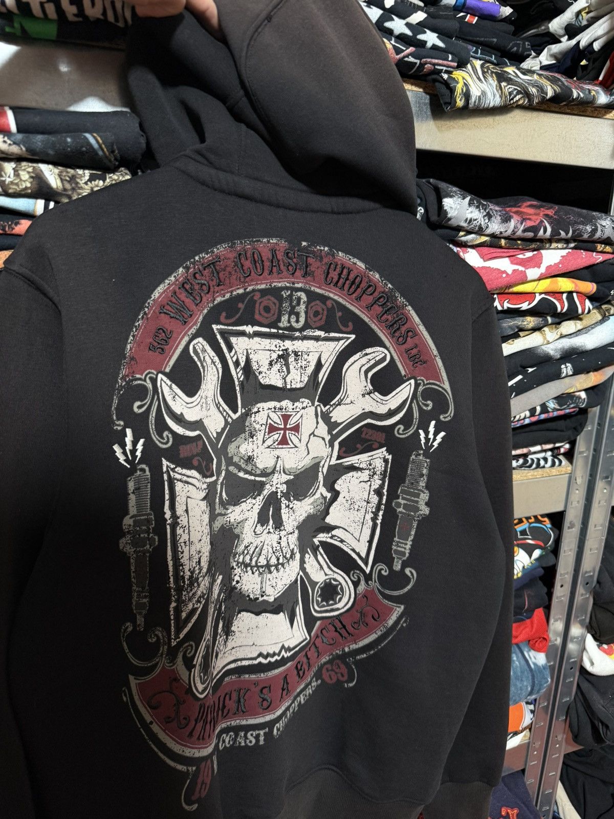 West Coast Choppers Vintage West Coast Choppers Payback Is A Bitch Hoodie Y2K Size US XL / EU 56 / 4 - 5 Thumbnail