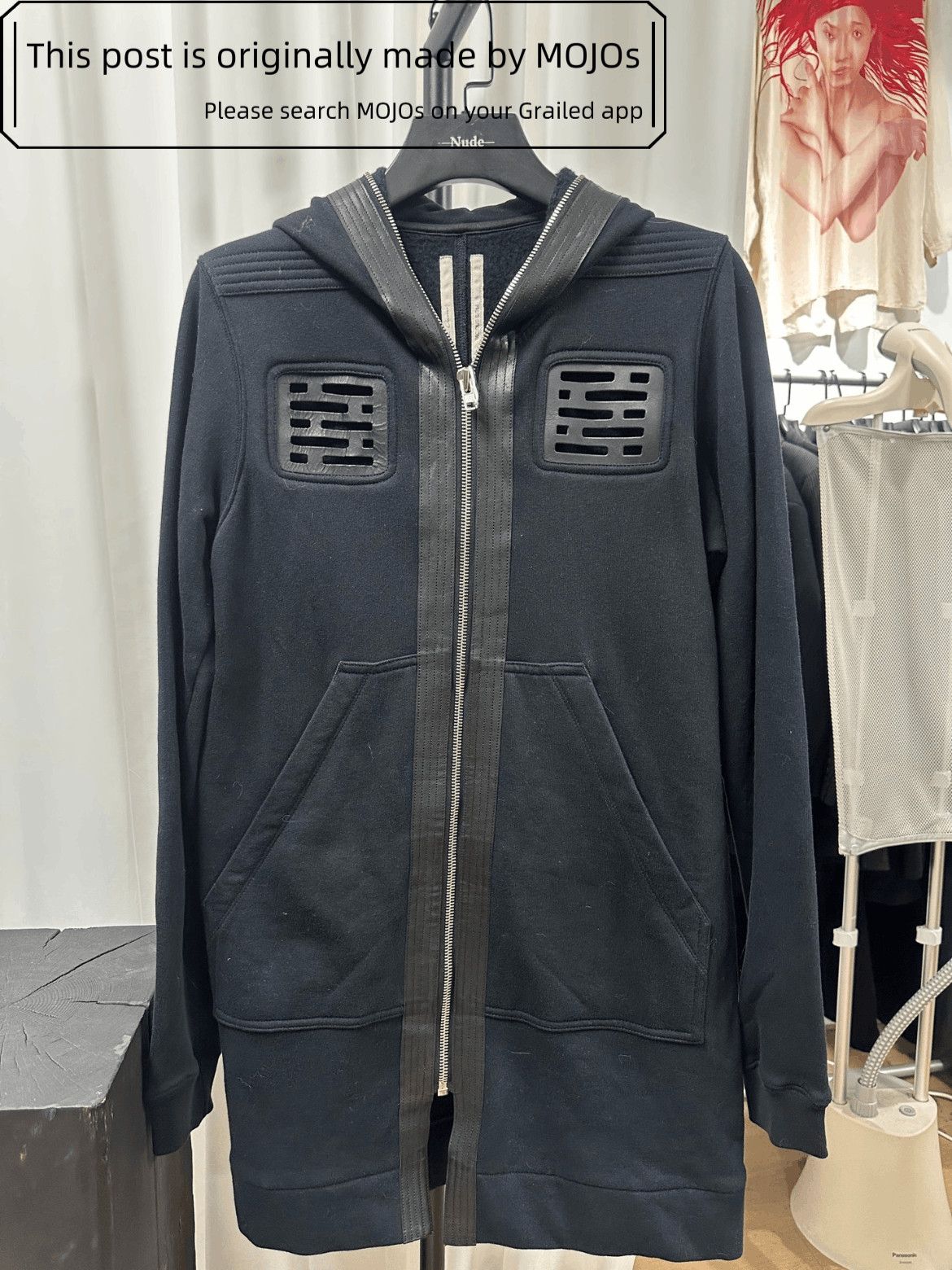 Rick Owens Rick Owens Hollow Pattern Leather Joint Zip-up Hoodie Size US M / EU 48-50 / 2 - 1 Thumbnail
