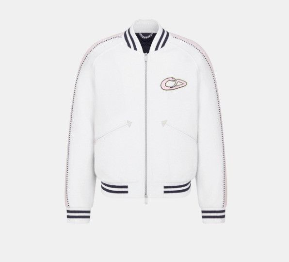 Dior o1w1db11025 513J405 Varsity Jacket in White Size US XL / EU 56 / 4 - 1 Thumbnail