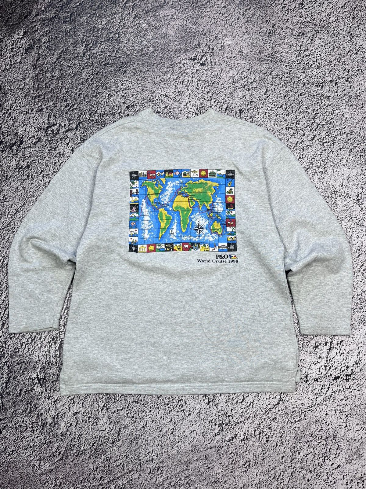 Vintage Vintage 90s Arcadia 1998 World Cruise logo map sweatshirt L Size US L / EU 52-54 / 3 - 5 Thumbnail