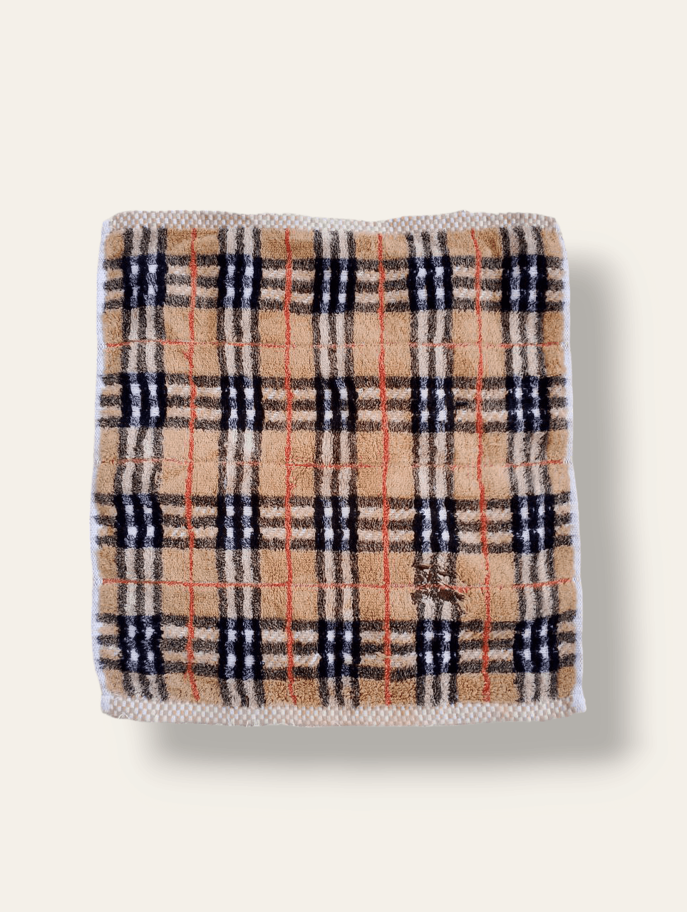 image of Vintage Burberry London Gold Nova Checkered Hand Face Towel, Men's