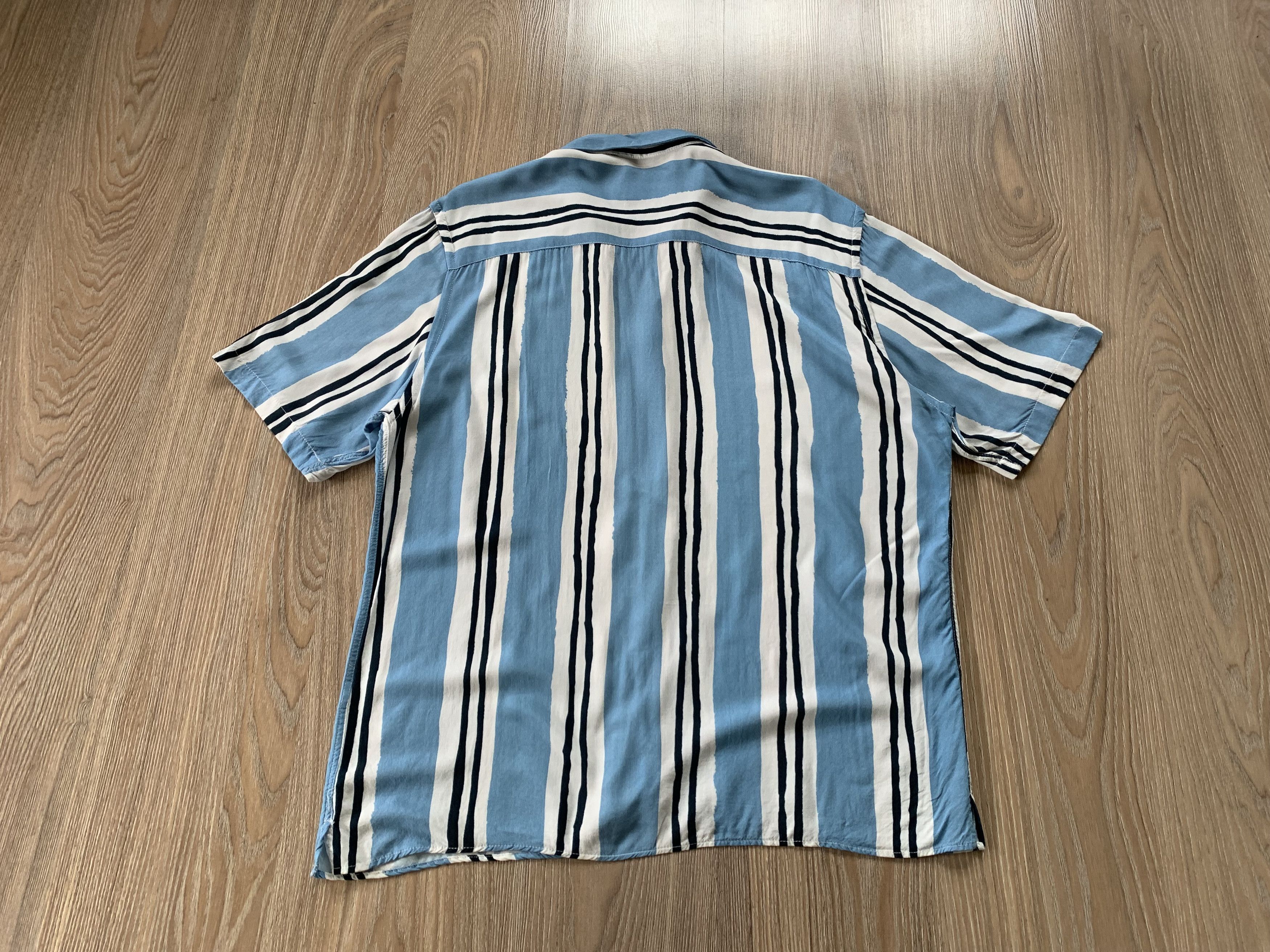 Zara Zara Men`s Stripe Shirt Summer Hawaiian Streetwear Size US XL / EU 56 / 4 - 3 Thumbnail
