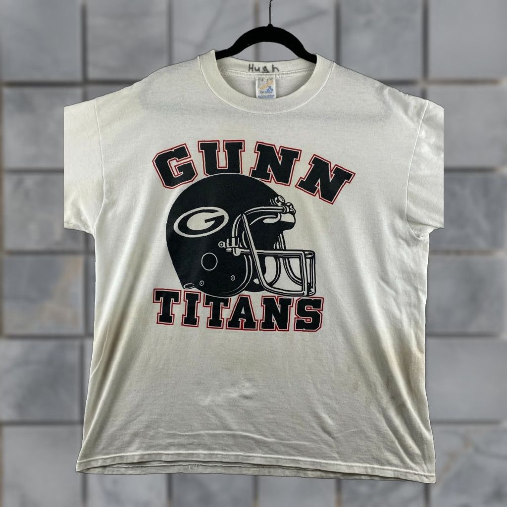 Jerzees VINTAGE Jerzees Shirt Mens XL USA Made Gunn Titans Football White Size US XL / EU 56 / 4 - 1 Thumbnail