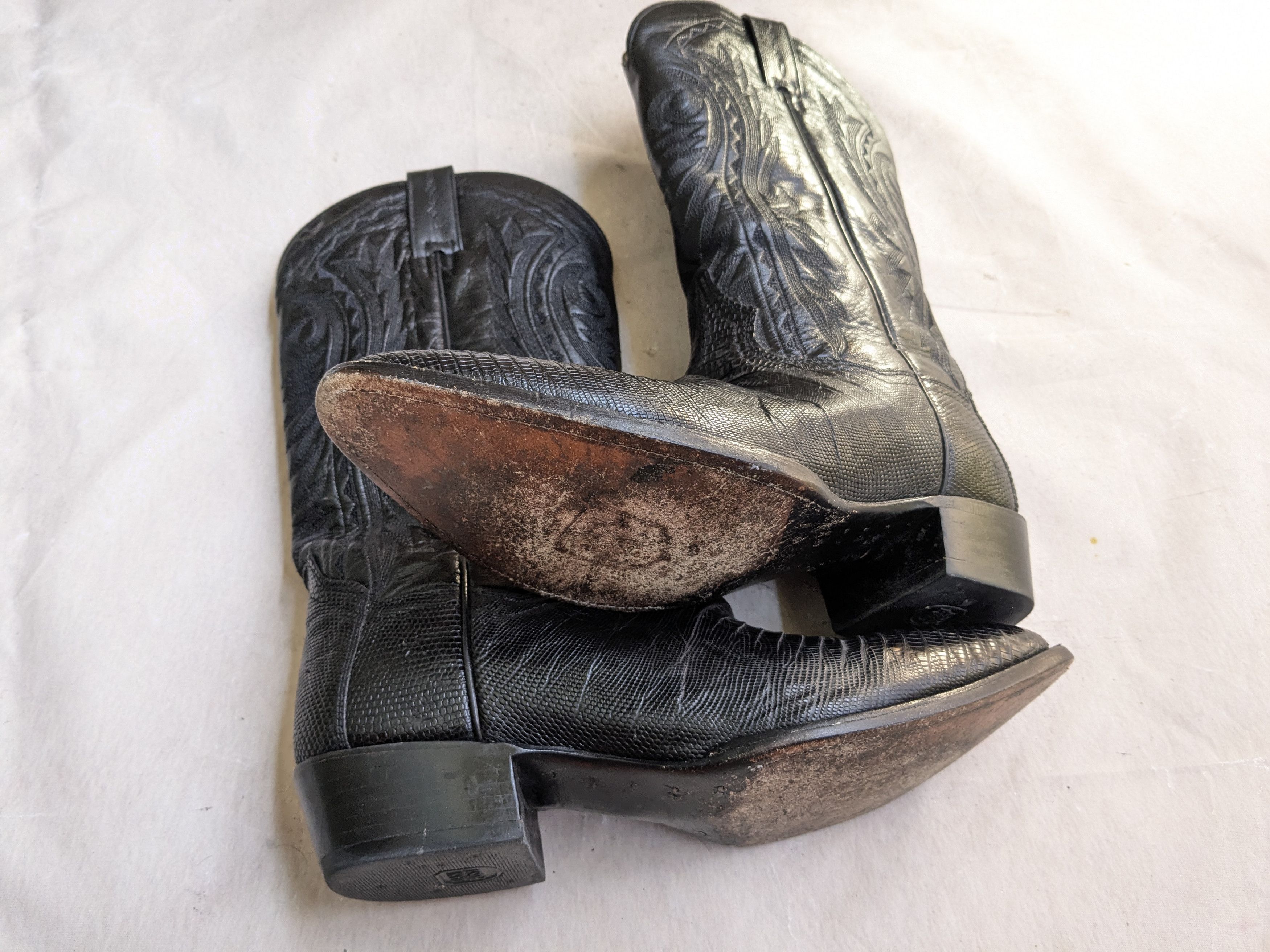 Dan Post Dan Post Cowboy Boots Lizard Black 10.5 D USA Western Size US 10.5 / EU 43-44 - 15 Thumbnail