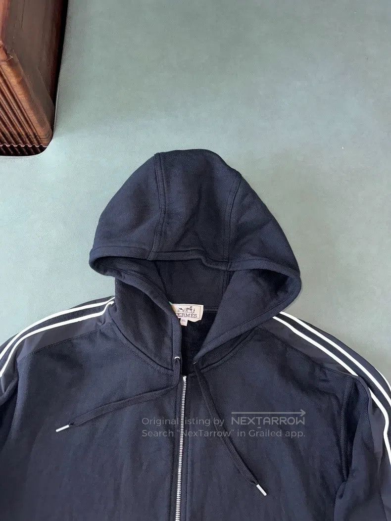 Hermes Hermes FW23 striped print fleece hooded sweatshirt jacket, Size US XXL / EU 58 / 5 - 2 Thumbnail