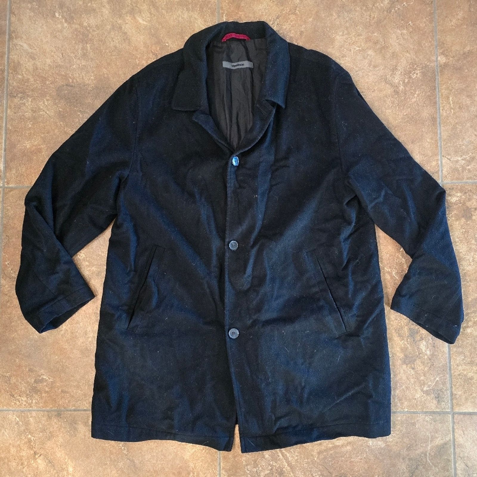 Strellson Black Longline | STRELLSON | Winter Wool Coat Size 3XL / US 20-22 - 1 Thumbnail