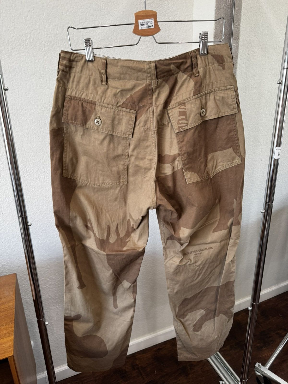Engineered Garments SS22 Fatigue Pant Cotton Flat Twill Animal Print Khaki sz S Size US 33 - 3 Thumbnail