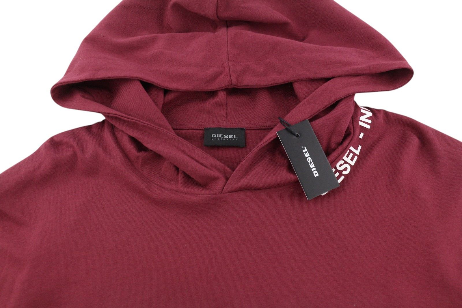 Diesel UMLT-JIMMIES L Burgundy Hooded Logo T-Shirt 41002 Size US L / EU 52-54 / 3 - 4 Thumbnail