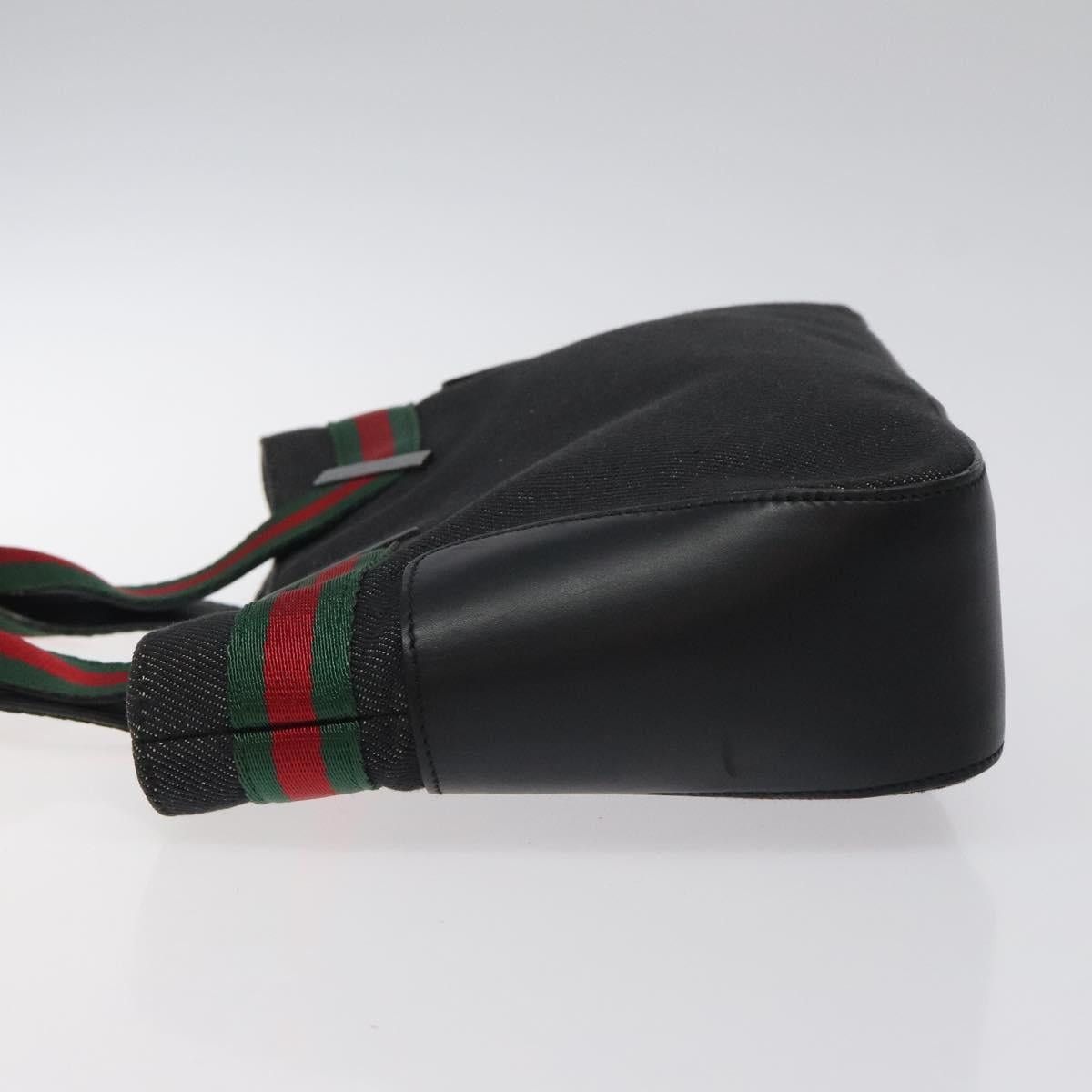 Gucci GUCCI Web Sherry Line Hand Bag Canvas Black Size ONE SIZE - 5 Thumbnail