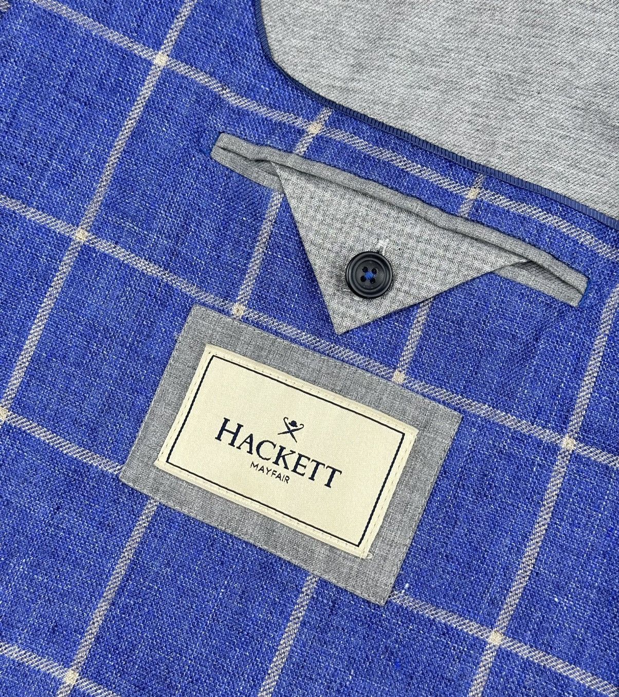 Hackett Hackett Mayfair Linen Blazer Jacket Blue Check 46R / 56R Size 46R - 13 Thumbnail