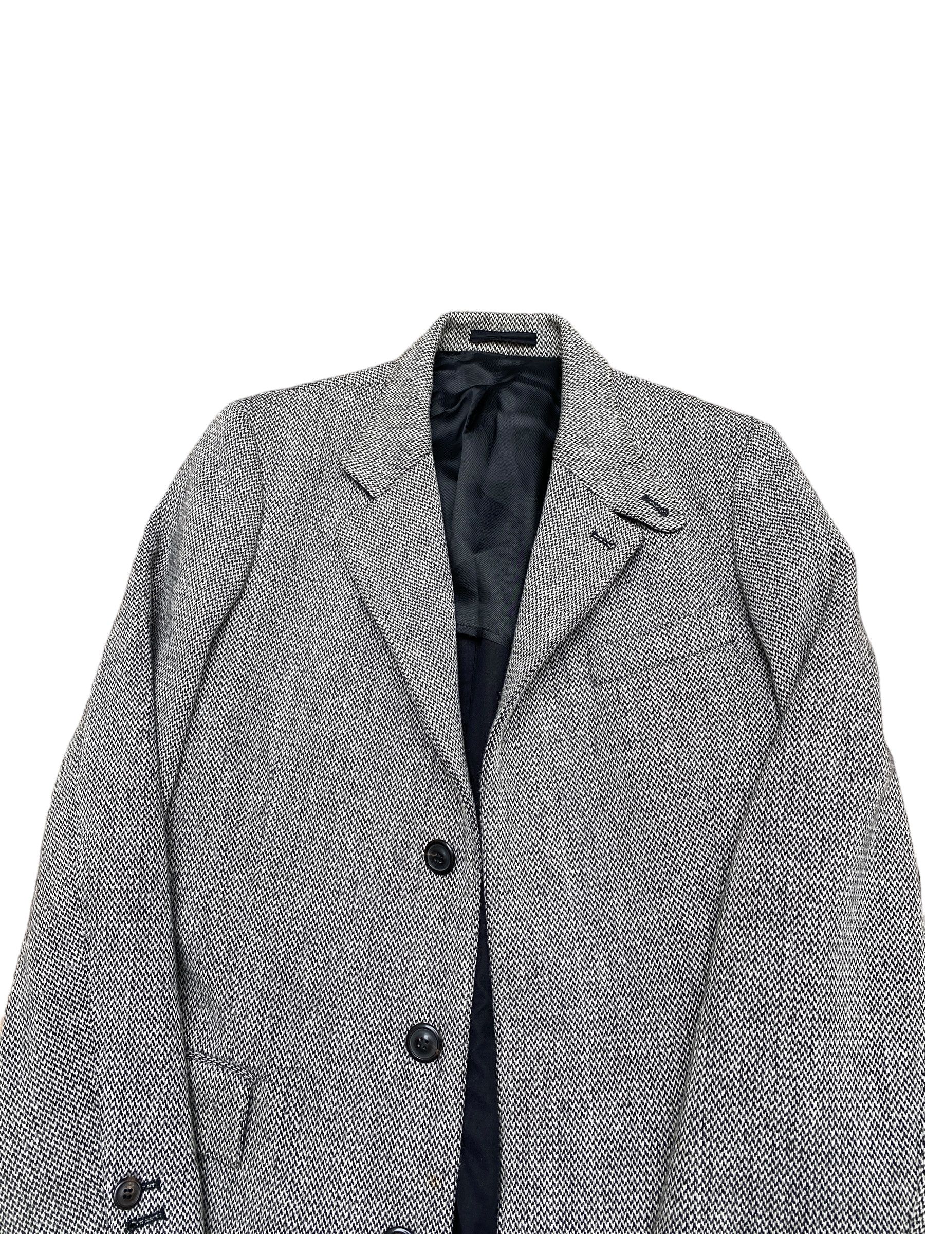 Maison Margiela Archive FW 2004 Grey / Black Herringbone Long Coat Size US M / EU 48-50 / 2 - 2 Thumbnail