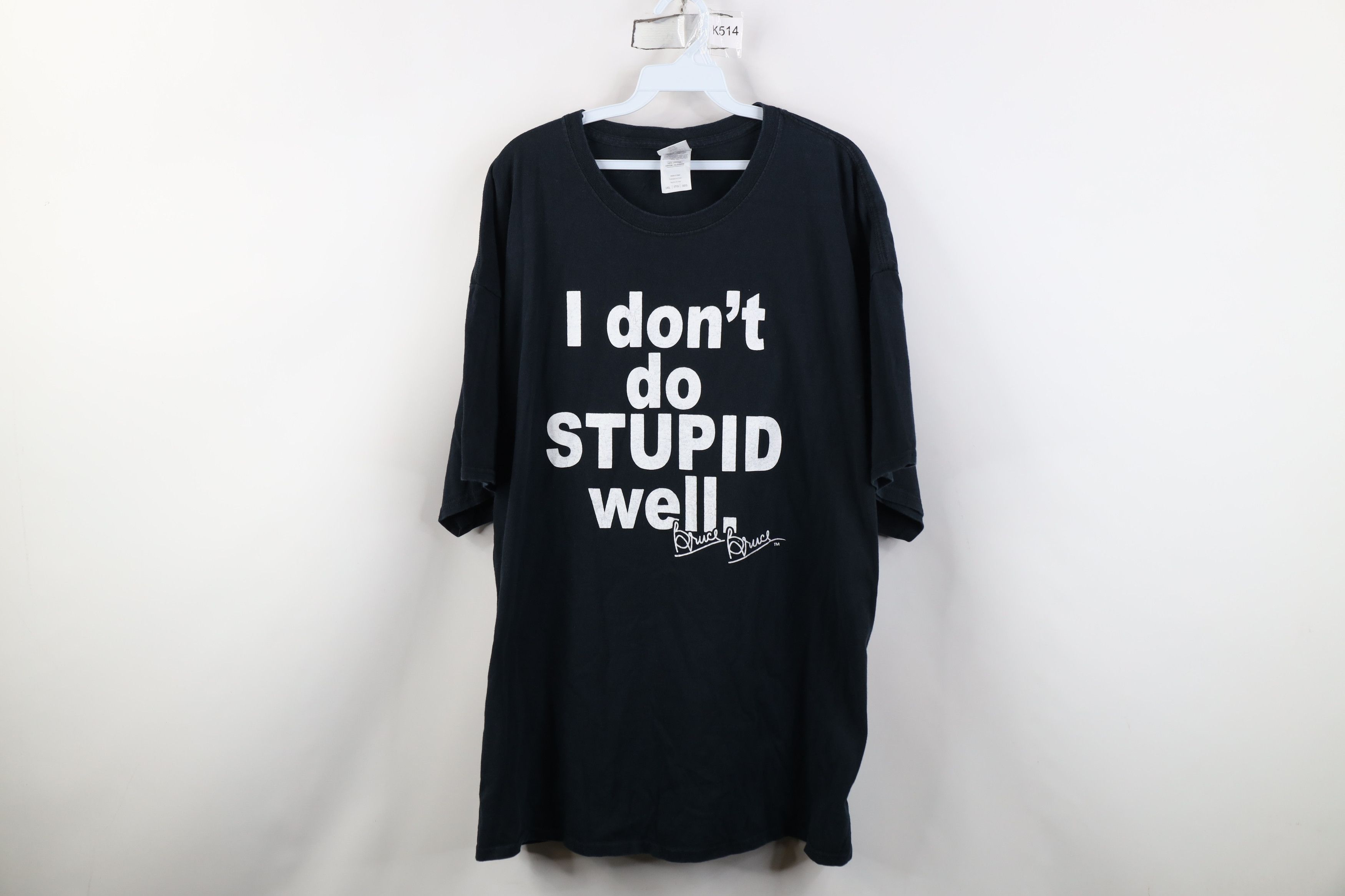 Vintage Vintage Y2K I Don't Do Stupid Well Bruce Bruce Up T-Shirt Size US XXL / EU 58 / 5 - 1 Thumbnail