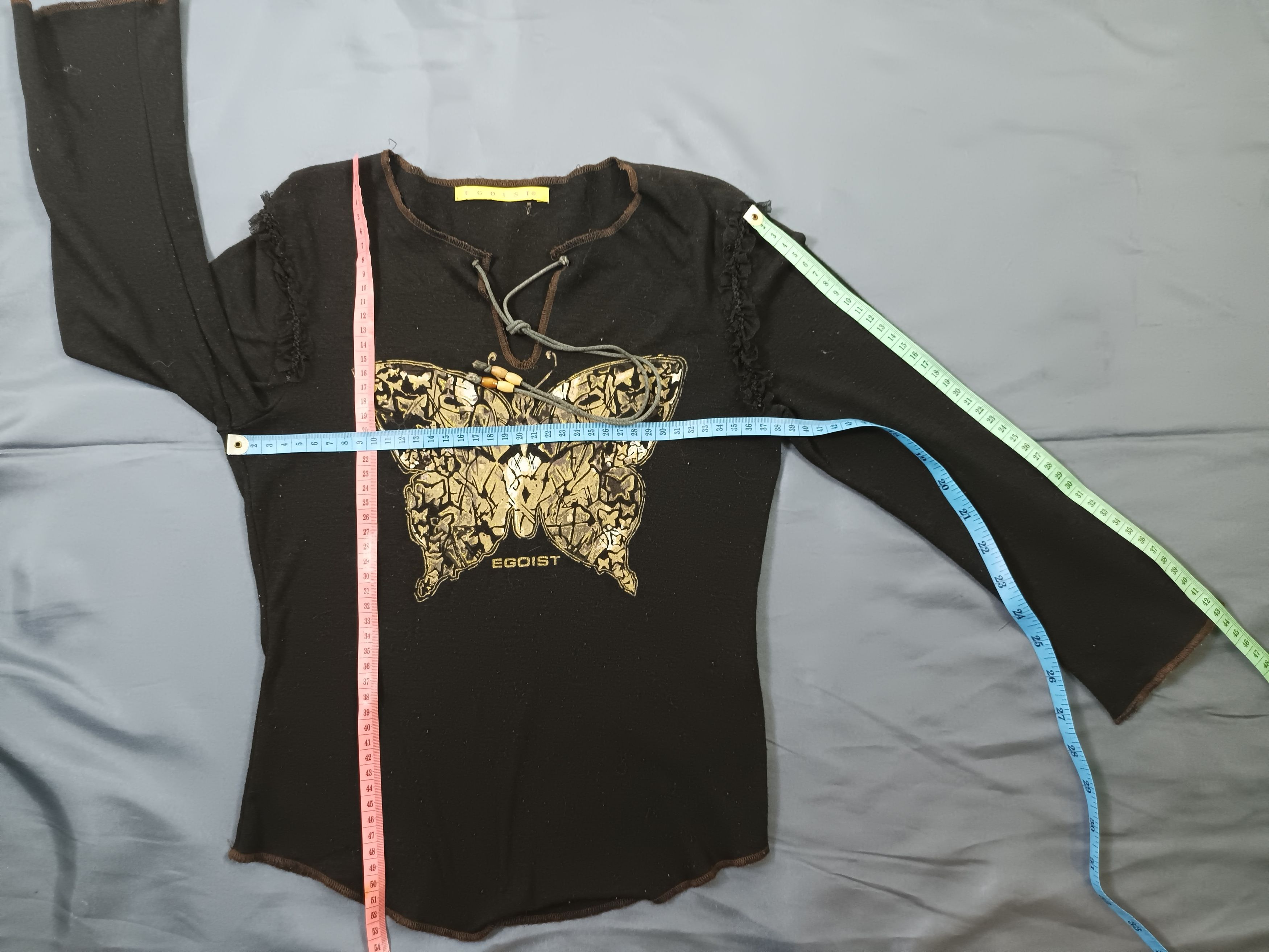 Japanese Brand Black Egoist Gold Butterfly Print Long sleeve Size US M / EU 48-50 / 2 - 8 Thumbnail