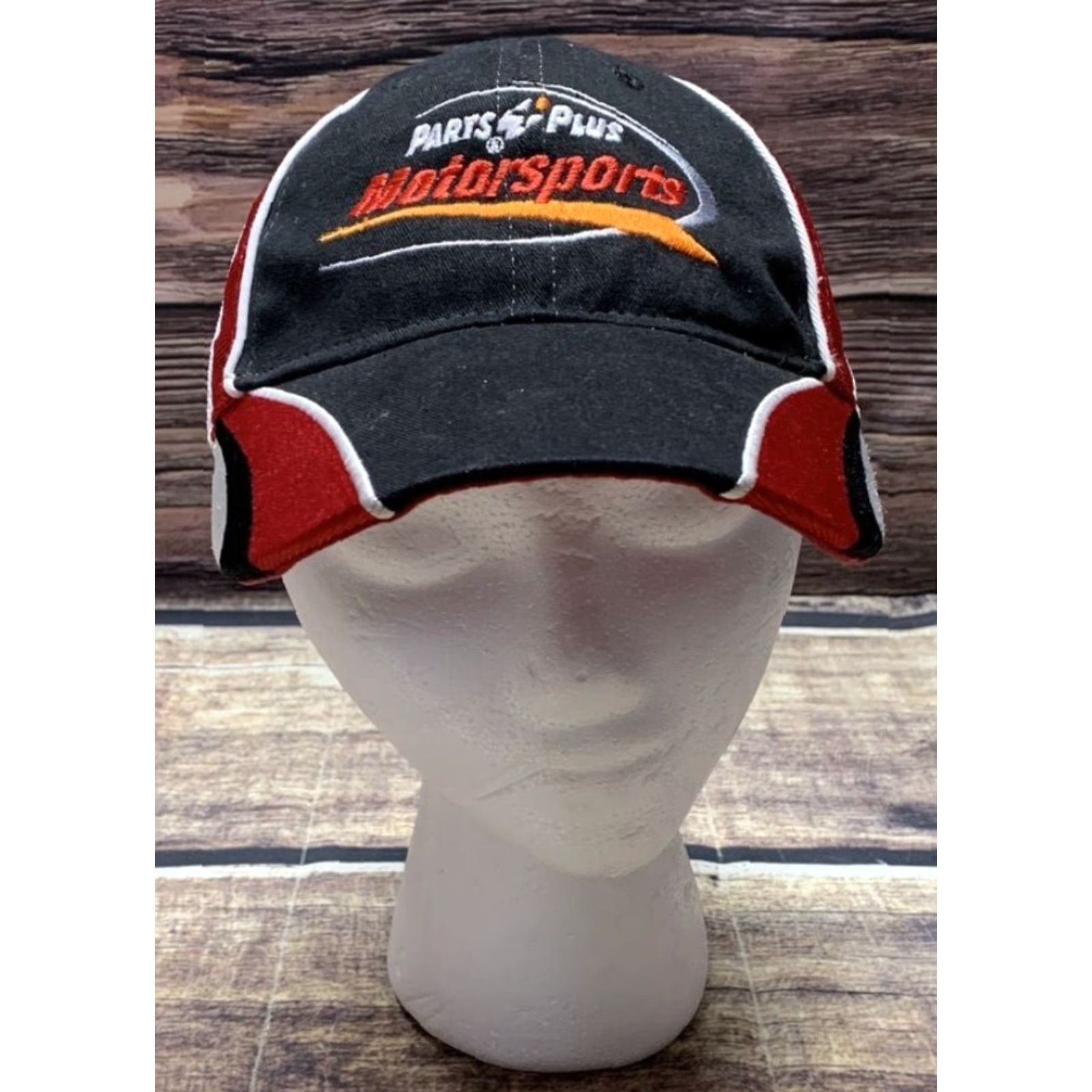 Vintage VINTAGE Parts Plus Motorsports Hat Red White Black Cap Authentic Head Shots by KC Caps Shirt? Size ONE SIZE - 2 Thumbnail