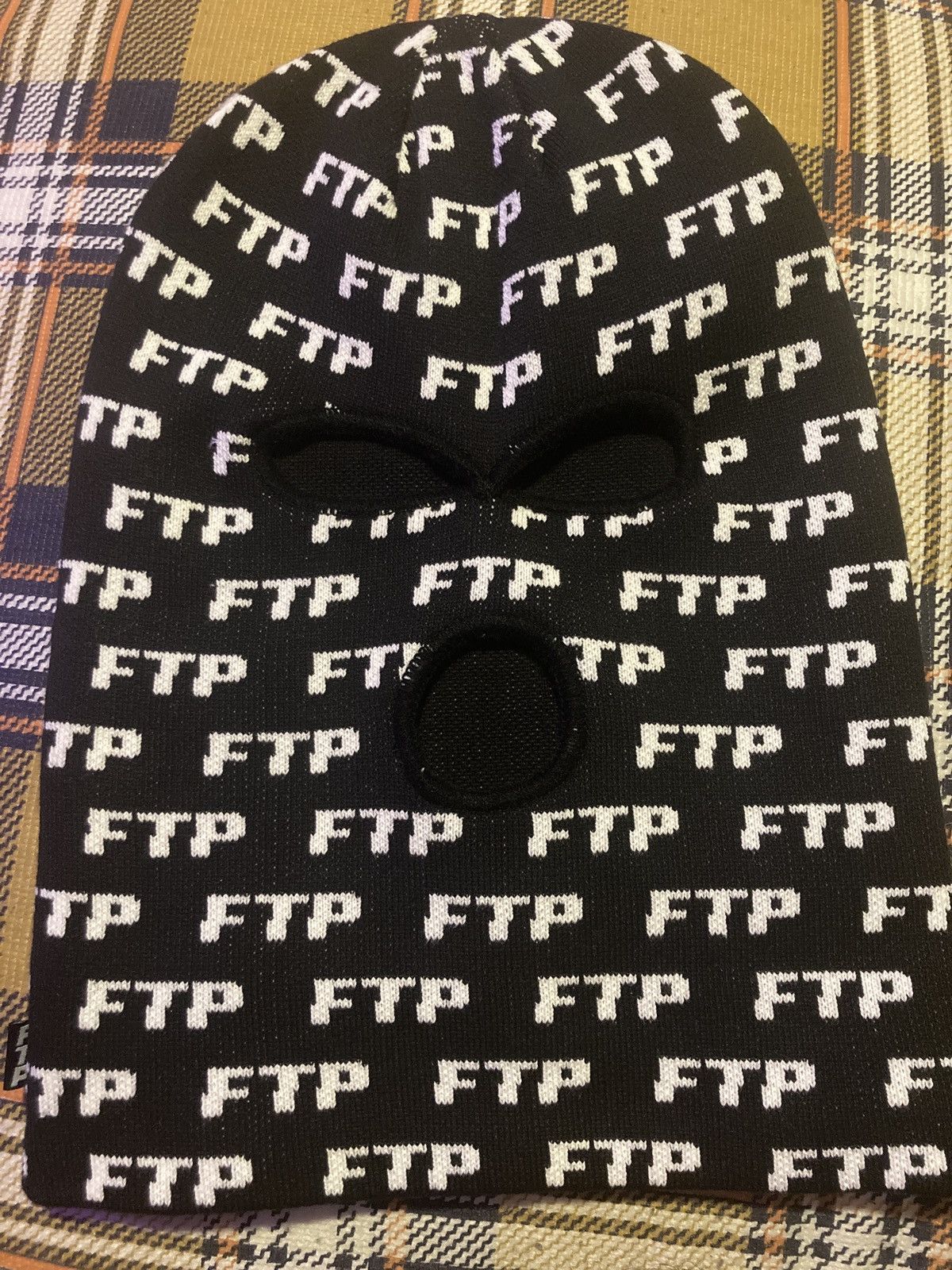 image of Fuck The Population Ftp All Over Ski Mask in Black, Men's