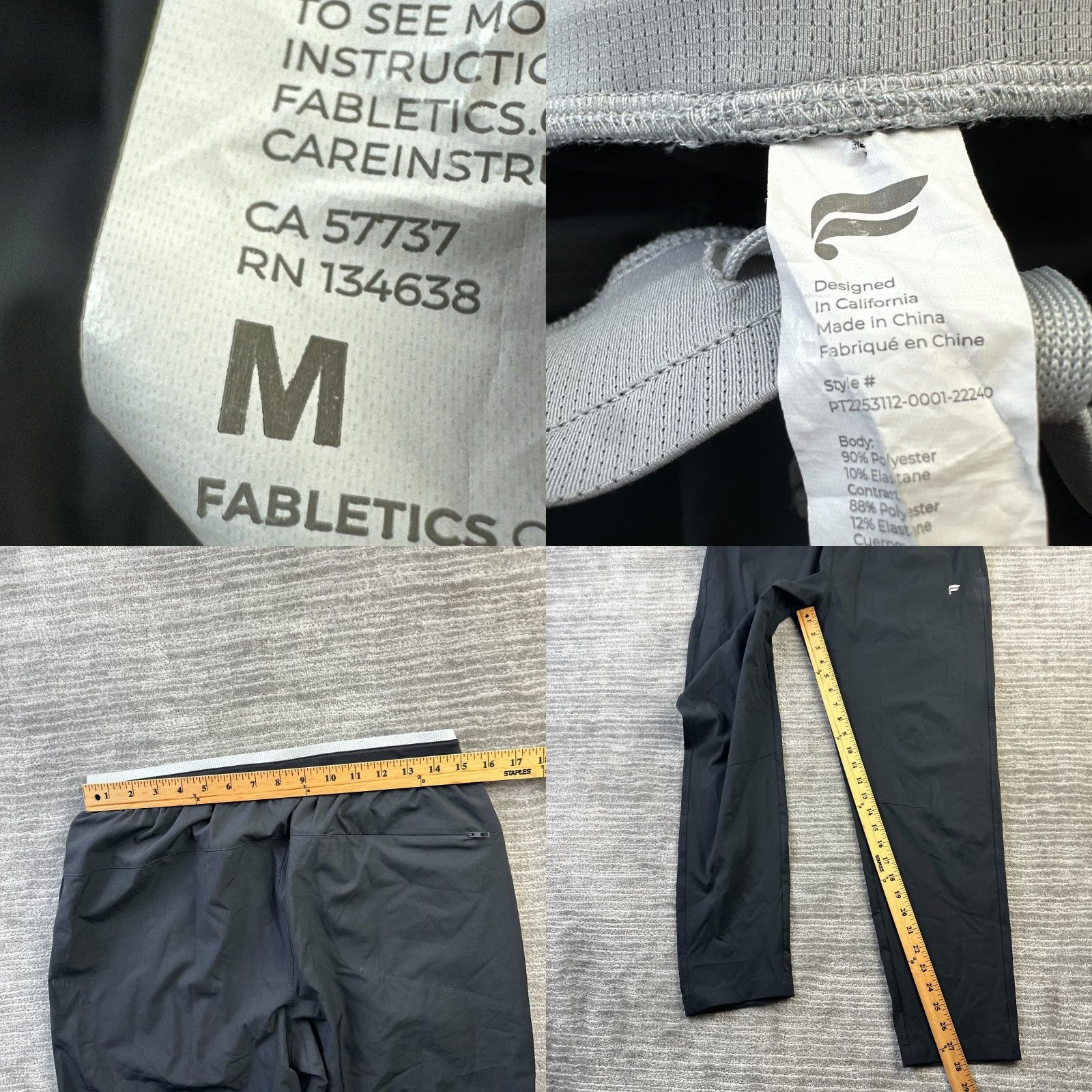 Fabletics Fabletics Pants Mens Medium Black Fundamental Jogger Gym Training Comfort Pockets Adjustable Waist Inseam 28 in Size US 31 - 8 Thumbnail