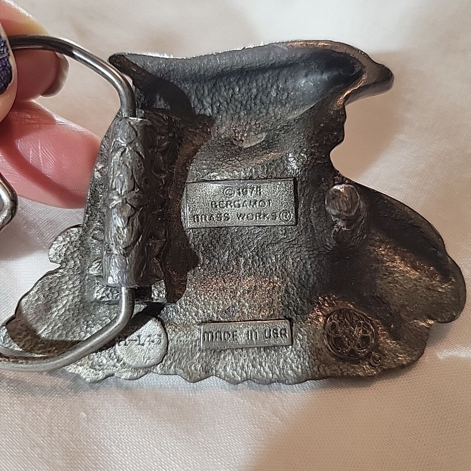 Other 1978 Pewter Bergamont 3 Dolphins Fishing Aquatic Belt Buckle Size ONE SIZE - 5 Thumbnail