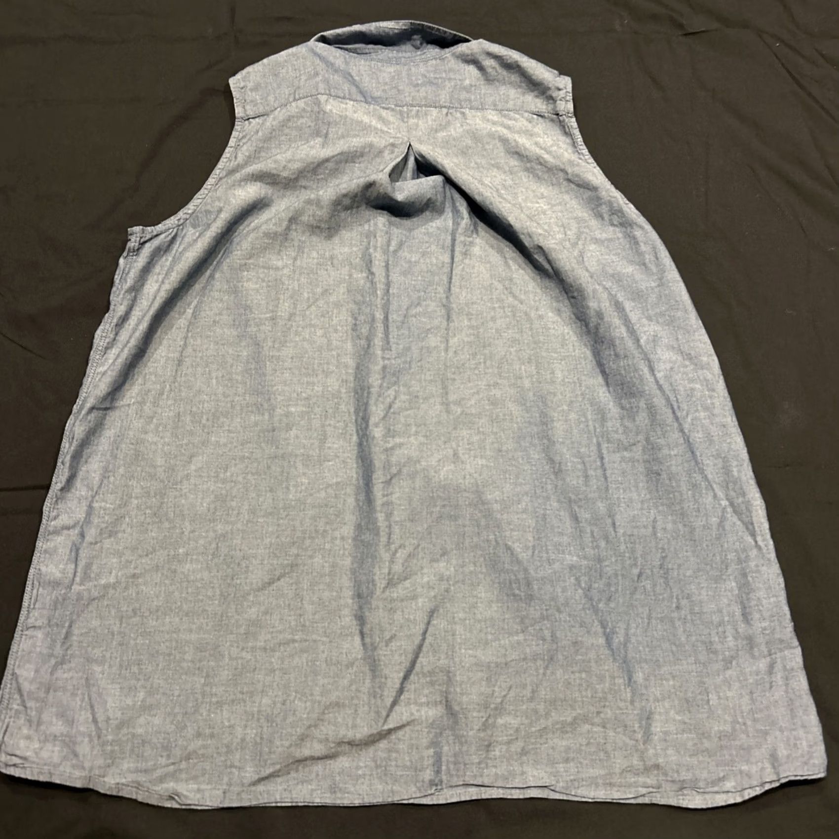 Gap Gap Button-Up Shirt Women L Sleeveless Blue Cotton A39 Size L / US 10 / IT 46 - 3 Thumbnail
