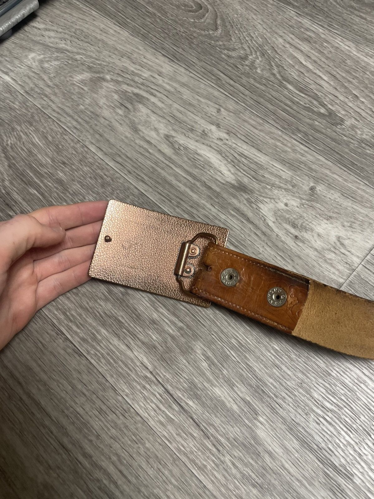 Other Brown Western-Style Belt w/ Religious Prayer Buckle Size ONE SIZE - 21 Thumbnail