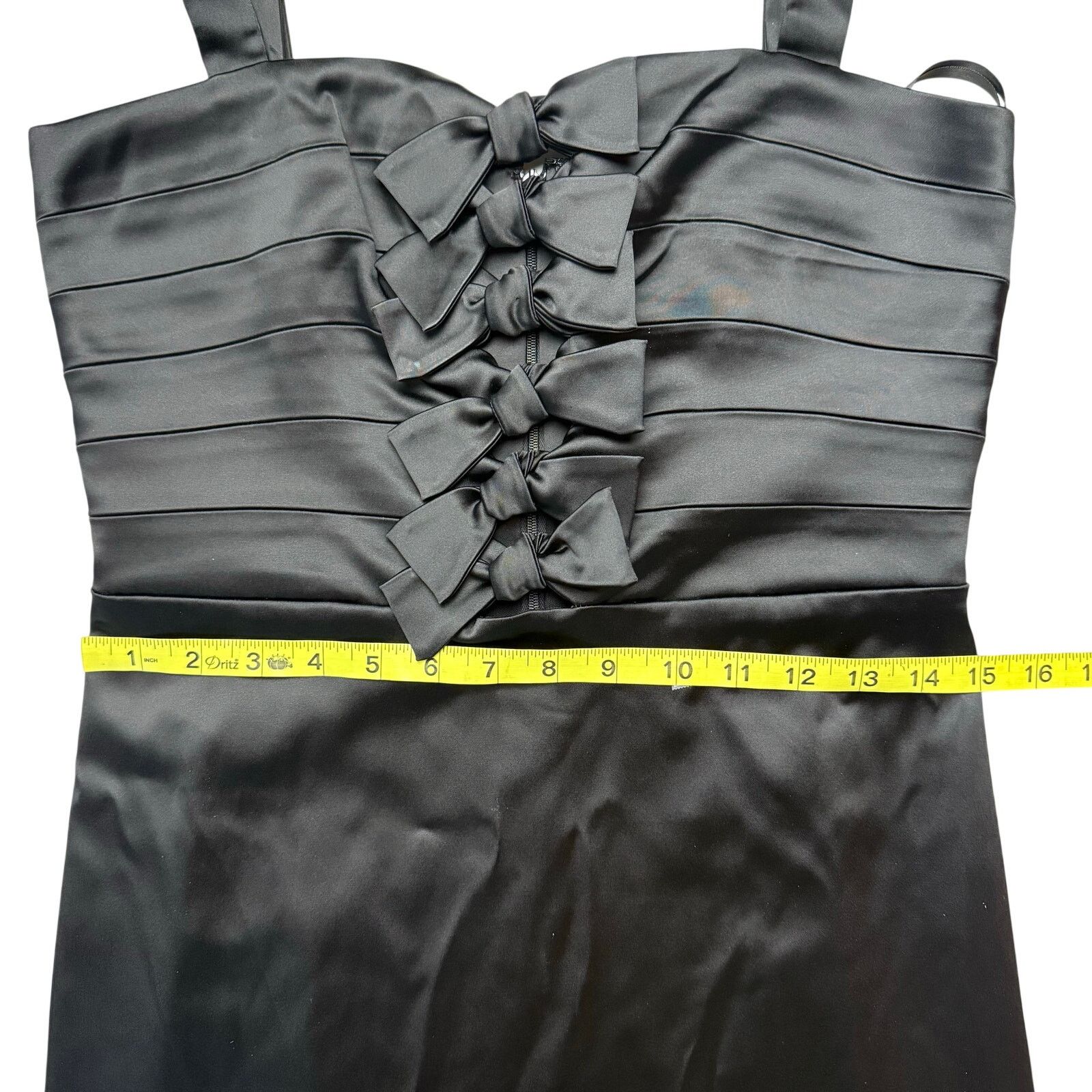 Veronica Beard VERONICA BEARD Kennedy Bow Black Satin Mini Dress Size M / US 6-8 / IT 42-44 - 10 Thumbnail