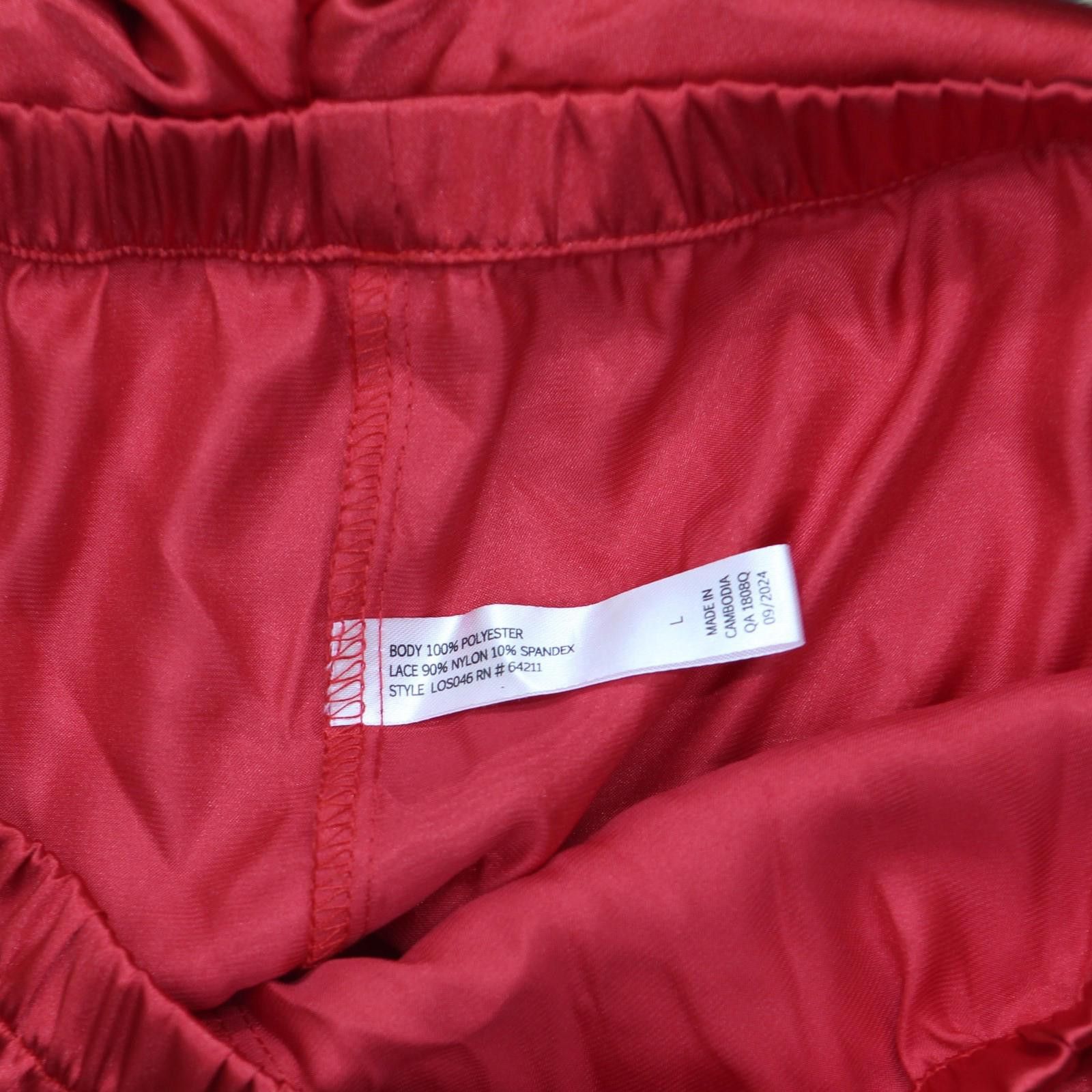 Other New Linea Donatella Womens Satin Pajama Pants Los046 Red L Size 36" / US 14 / IT 50 - 4 Thumbnail