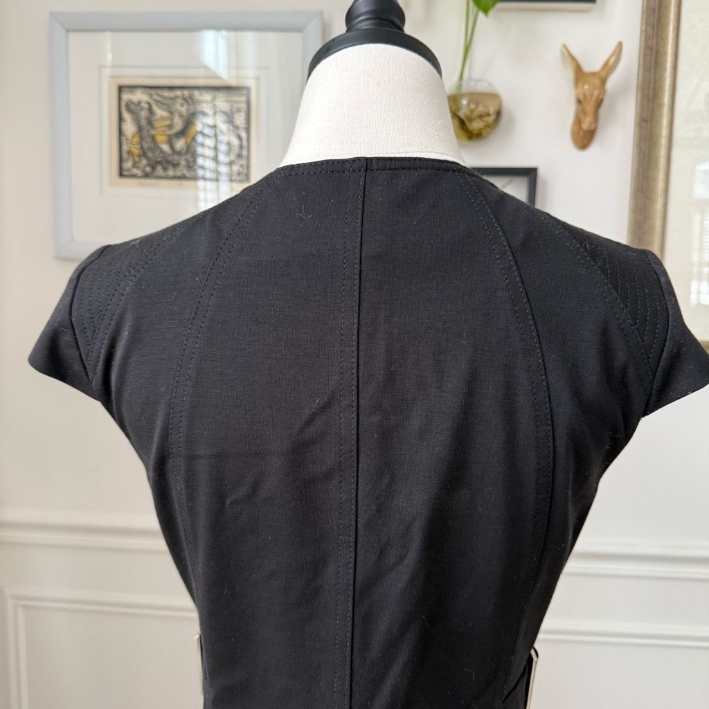 Karen Millen Karen Millen Black Sheath Moto Pencil Dress Silver Offset Zi Size M / US 6-8 / IT 42-44 - 8 Thumbnail