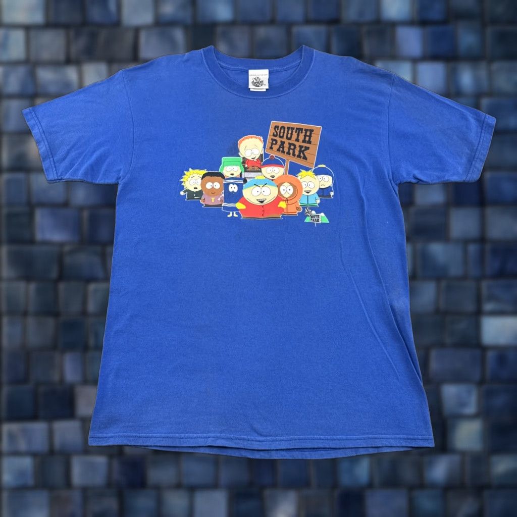 Vintage VINTAGE South Park Cartman Kenny Blue T-shirt L Mens 2003 Size US L / EU 52-54 / 3 - 1 Thumbnail