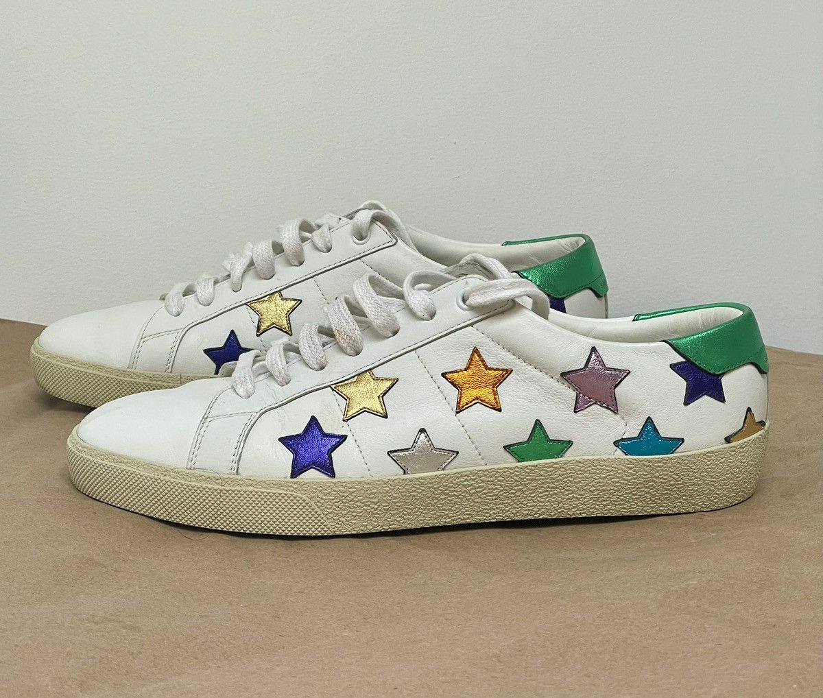 Saint Laurent Paris Saint Laurent low top sneakers rainbow color stars size 43 Size US 9.5 / EU 42-43 - 2 Thumbnail