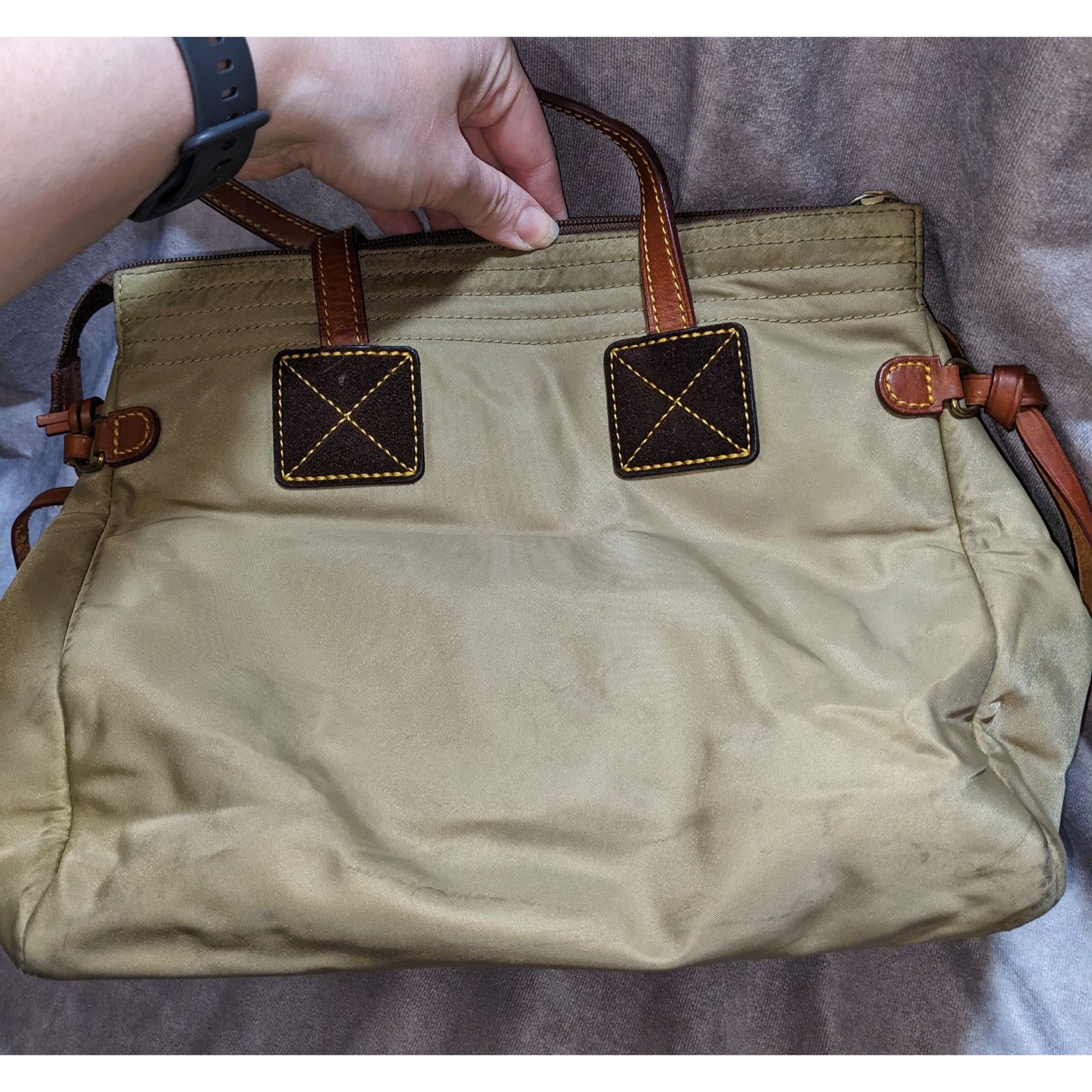 Dooney & Bourke Dooney & Bourke Nylon Shoulder Bag With Leather Straps Green Size ONE SIZE - 8 Thumbnail