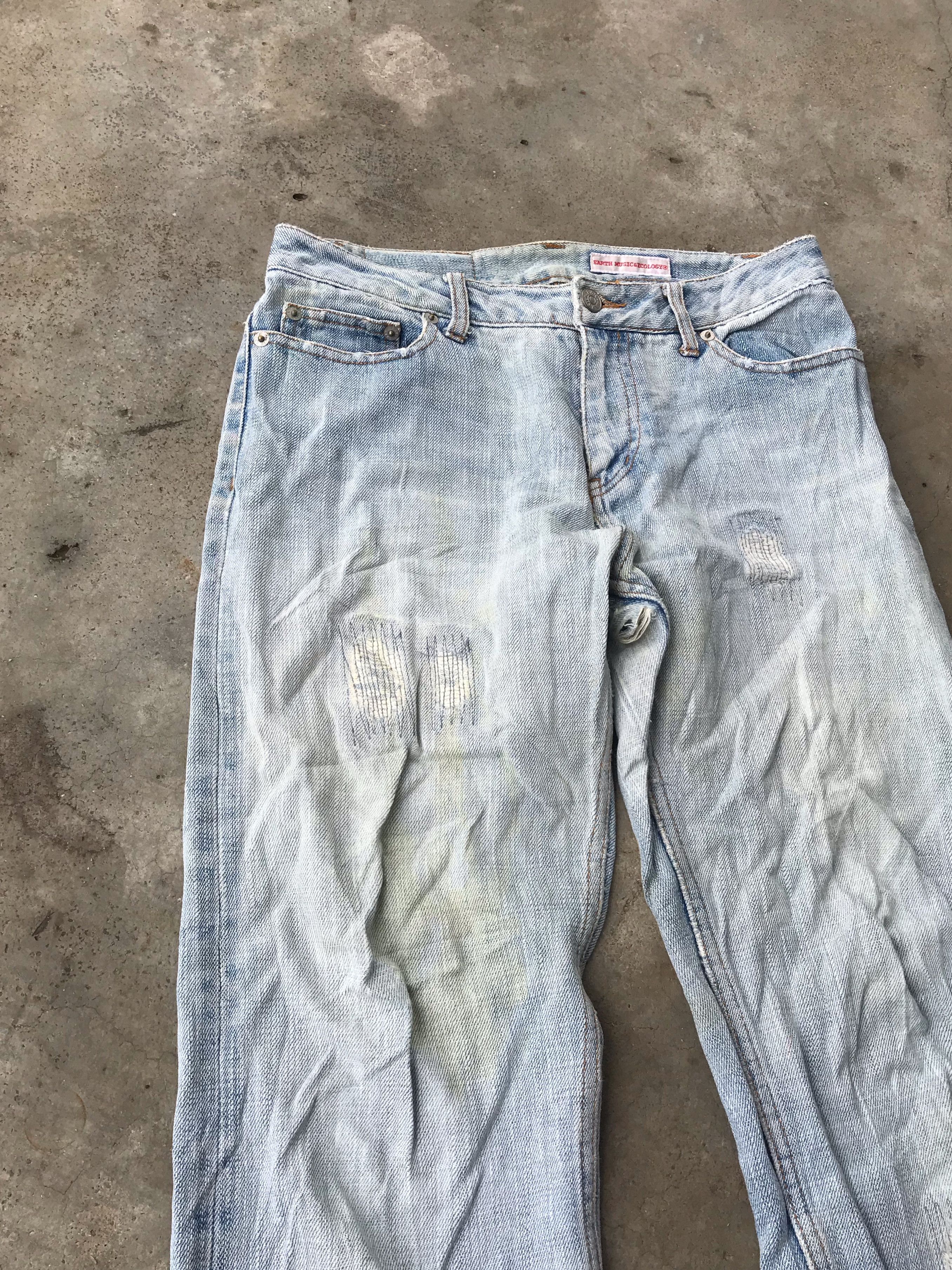 Vintage Earth music & ecology selvedge jeans Size US 28 / EU 44 - 3 Thumbnail