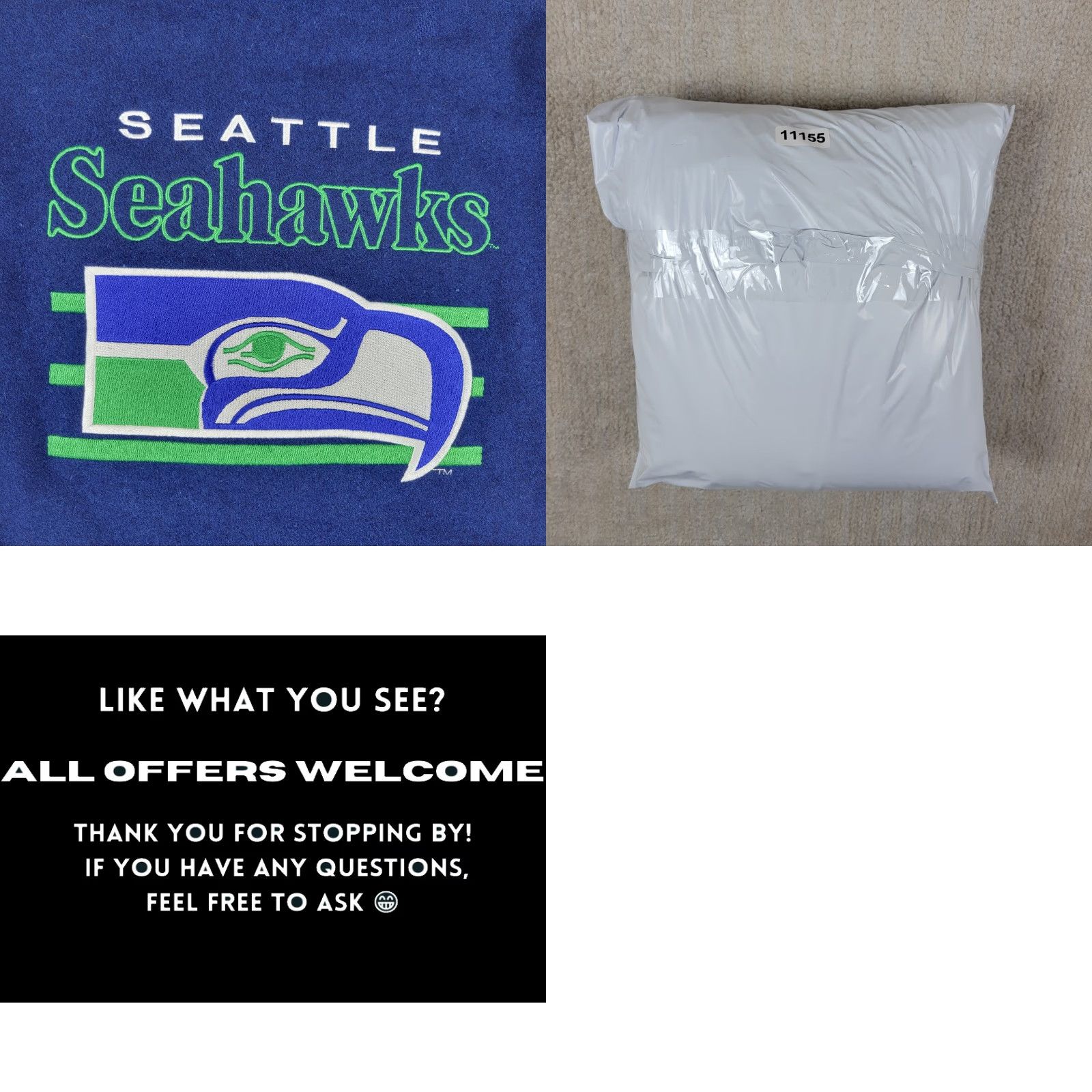Vintage VINTAGE DeLong Seattle Seahawks Wool Varsity Jacket Mens XL Blue Green Snap USA 70s Size US XL / EU 56 / 4 - 9 Thumbnail