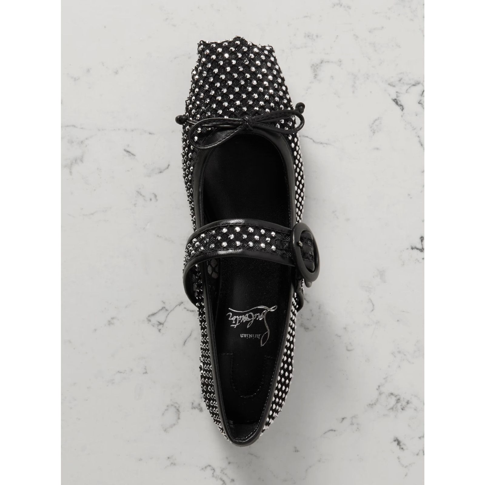 Christian Louboutin Christian Louboutin Mamastrapitina Flat Black Crystal Mesh Size US 8.5 / IT 38.5 - 13 Thumbnail