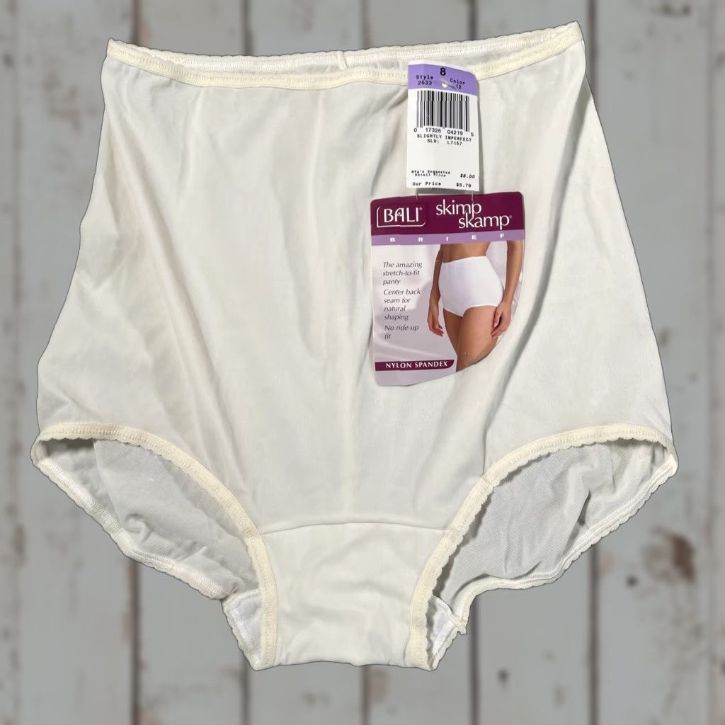 Vintage VINTAGE Bali Panties Nylon Spandex 2633 Ivory Size 12 1990s Sheer Androgyny Womens Size 34" / US 12 / IT 48 - 1 Thumbnail
