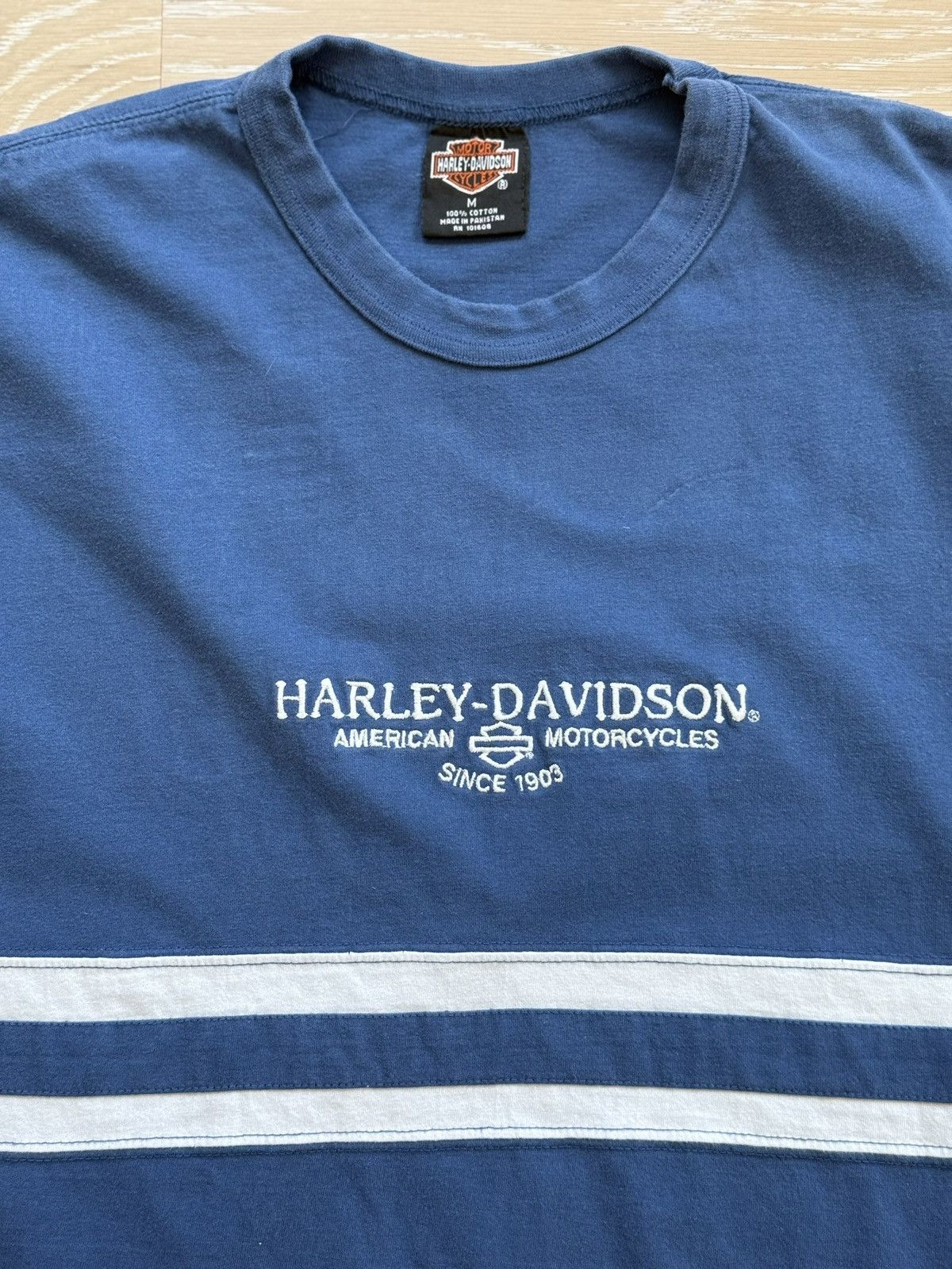 Harley Davidson Embroidered Striped Shirt