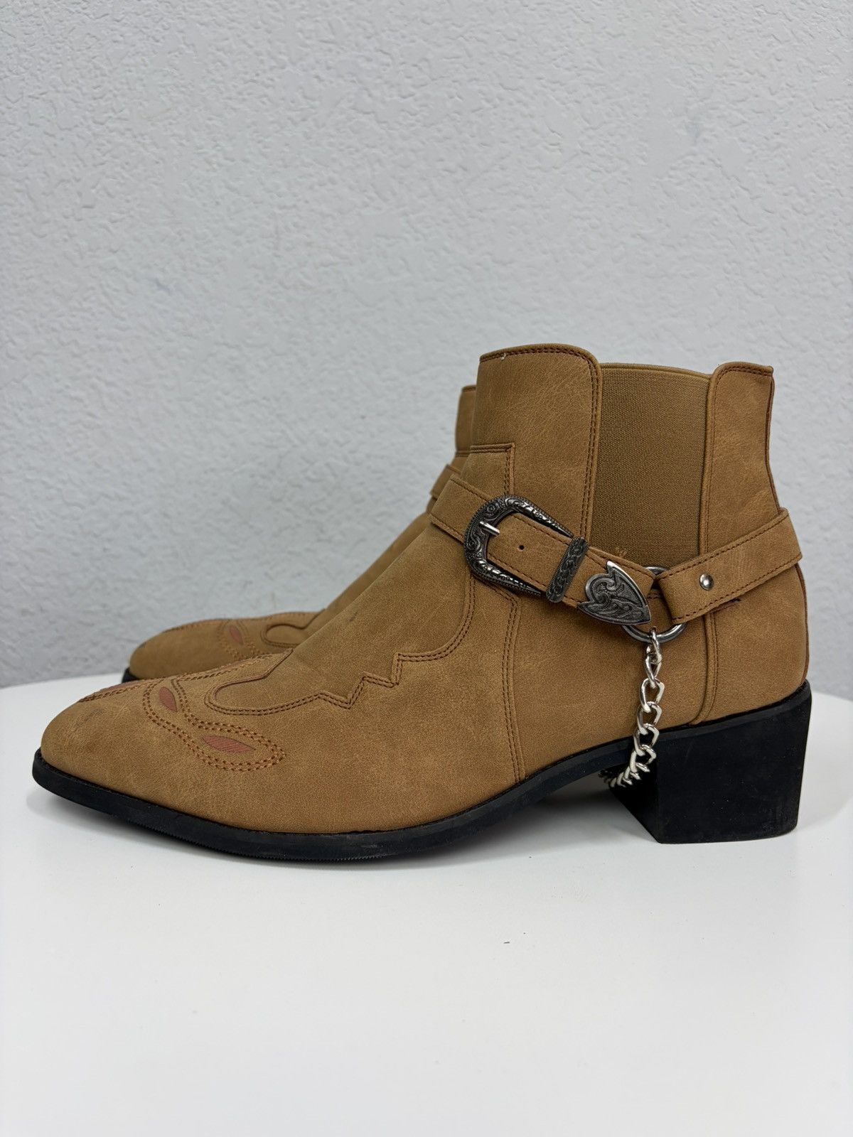 If Six Was Nine AS 98 Vibe Artisan Black Leather Side Zip Ankle Biker Boots Size US 11 / EU 44 - 8 Thumbnail