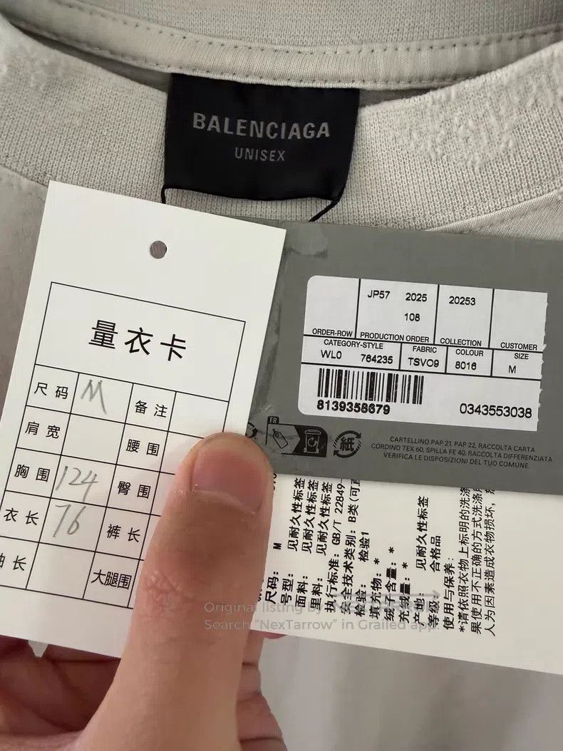 Balenciaga Balenciaga Blue Embroidery Logo Destroyed Short Sleeve T-S Size US M / EU 48-50 / 2 - 3 Thumbnail
